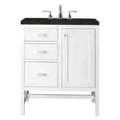 Addison 30" Single Vanity, Glossy White, w/ 3 CM Phantome Eclos Top