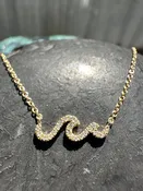 14K Diamond Wave Necklace — Blueground