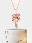 14KT Rose Gold Pendant with Inlay and Diamonds