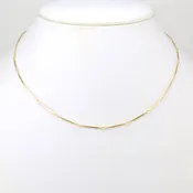 18k Gold Fill 16 Inch 1mm Diamond Cut Straw Chain