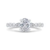 14K White Gold Diamond Engagement Ring (Semi Mount)