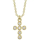 Bezel Diamond Cross Necklace