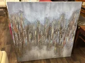 Abstract Gold Blue Glittered Canvas Wrap
