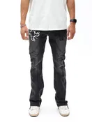 Monogram Piping Faded Black Denim