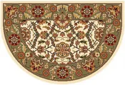 Hearth Rug - Floral – Ivory &amp;amp; Green – half  (2229)