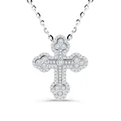 3 in 1 White Gold Diamond Cross Necklace Pendant