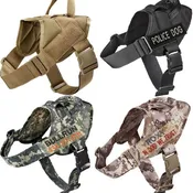 Personalized Tactical Dog Harness Vest Custom Military Style dog Harness K9 Vest with 1.5x4 inch Embroidered Name patch with handle