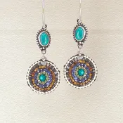 Elko turquoise and sapphire earrings | sirlin hall jewelry