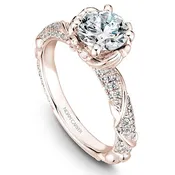 0.47 ct Noam Carver Rose Gold Pave Semi-mount Bridal