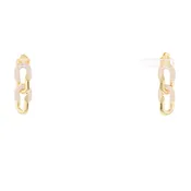 18k Yellow Gold Natural Diamond Pave Link Drop Earrings