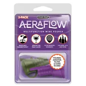 Aeraflow 2-Pack Wine Pourer & Aerator Set - Green & Purple (Retail Peg Packaging)