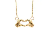 14K Gold "Heart Hands" Necklace