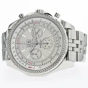 Breitling Bentley 6.75 Silver Dial Chronograph Stainless Steel 48MM A44362