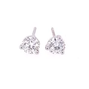 1.27 CTW Perfectly Cut Diamond Stud Earrings in White Gold