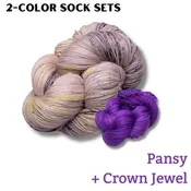 2-Color Sock Sets in DK – Pansy + Crown Jewel