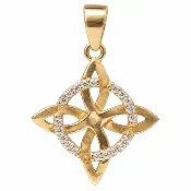 10K Yellow Gold Celtic Knot CZ Pendant – 2.2g