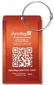 Dynotag Aluminum Convertible Luggage Tag with Steel Loop - Electric Orange