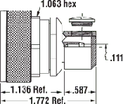 014038-21B-4 7/16 DIN Male Clamp Plug (Silver)