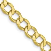10K 5.25mm Semi-Solid Curb Chain 20"