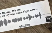 Audio Plaque -QR soundwave capture engraved Corian display