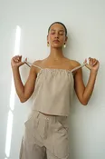 Brandy Check Top - Brown Check