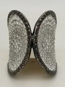 Dazzling Pave Diamond Wide Cuff Ring — Leon’s Beverly Hills