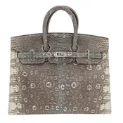 Hermès 20cm Birkin Sellier Ombre Lizard Palladium Hardware