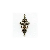 Fancy Victorian Style 40mm Connectors Oxidized Brass (4) - Vintage Jewelry Supplies