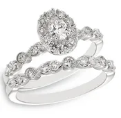 Oval Halo Bridal Set
