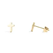 18K Cross Stud Earrings