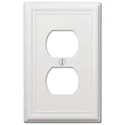 Amerelle Chelsea White 2 gang Stamped Steel Duplex Wall Plate 1 pk
