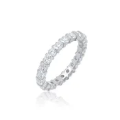 Rhodium 925 Silver Moissanite 2.8MM Eternity Band Ring
