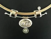 Oval Slide w/White Topaz — DeMarcay Jewelry
