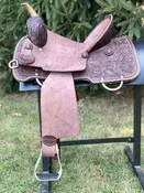 14 inch Pro Rider Saddle, hard seat, copper dots, 5208-7MGT