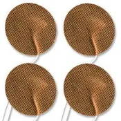 Economy 2" Tan Cloth Round EMS & TENS Electrode Pad - 1 Pack (4 Pads)