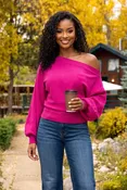 Ailsa Boat Neck Sweater : Orchid