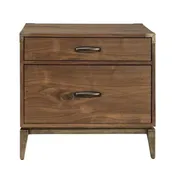 Adler Two Drawer Nightstand in Natural Walnut
