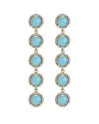 Aqua Blue 5-Stud Drop Earrings