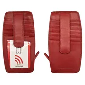 7804 Leather Card Holder W/Zip Pocket