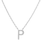 10KW Diamond Initial "P" Necklace w/ 0.04 ctw & 18" Pendant