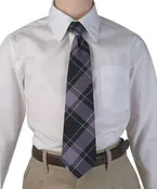 12in Junior Tie Plaid 87 Gray/Navy/Gold Ready-Made