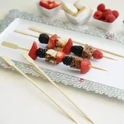 100 pcs 10 in long Light Brown Natural Sustainable Bamboo Paddle Skewers Cocktail Picks
