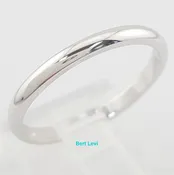 14k White Gold Wedding Band Ring 2 mm 2 grams Size 7