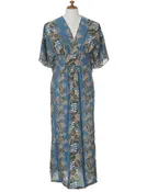 Aloha Lei Caftan Dress Hawaiian Print