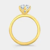 Round Diamond Tulip Solitaire Yellow Gold Engagement Ring