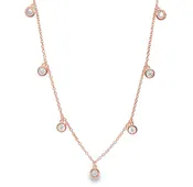 14K ROSE  GOLD DIAMOND NECKLACE  #165-00300