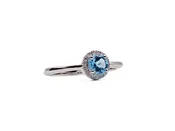 10 Karat White Blue Topaz Ring