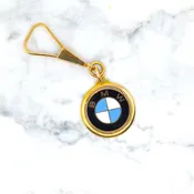 BMW 14kt Yellow Gold  Enamel Inlaid Keychain