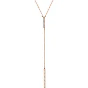 14K Gold 1/5 CTW Diamond Bar "Y" 16-18" Necklace