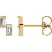 14K Yellow 1/4 CTW Natural Diamond Two-Stone Stud Earrings